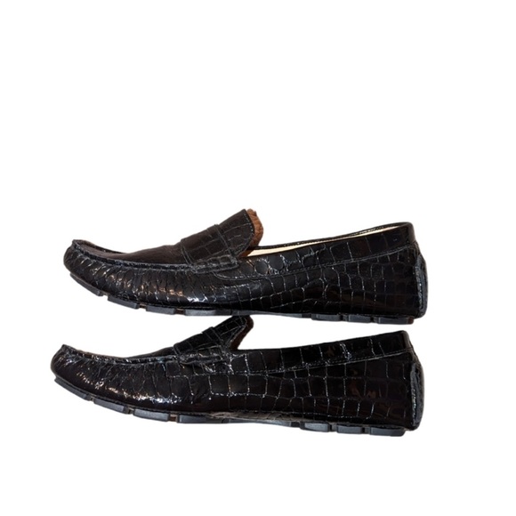 Cole Haan Nike Air Black Croc Patent Leather Slip On Loafers 10.5 AA - Picture 1 of 8